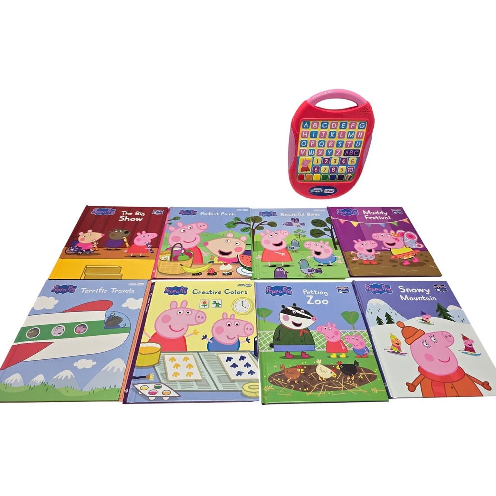 Peppa‎ Pig My First Smart Pad Learning Tablet & 8 Book Bundle Educational